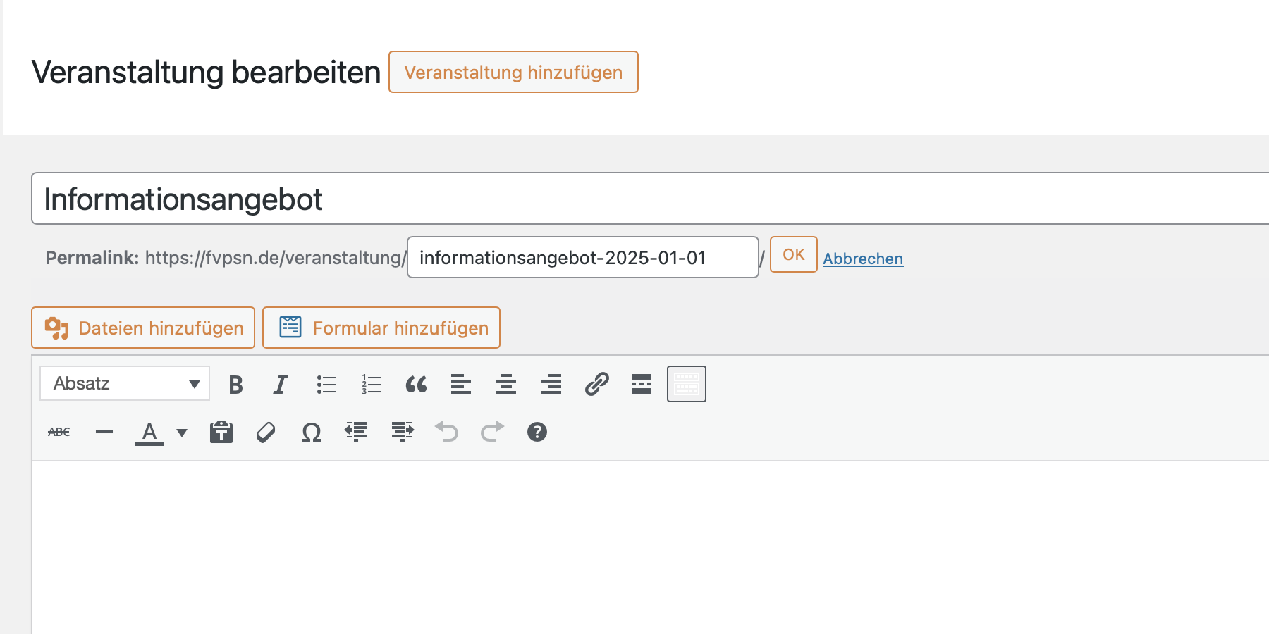 Titel und Permalink festlegen